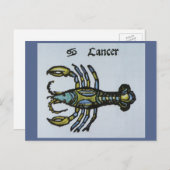  teken van de Zodiac, kanker de krab Briefkaart (Voorkant / Achterkant)
