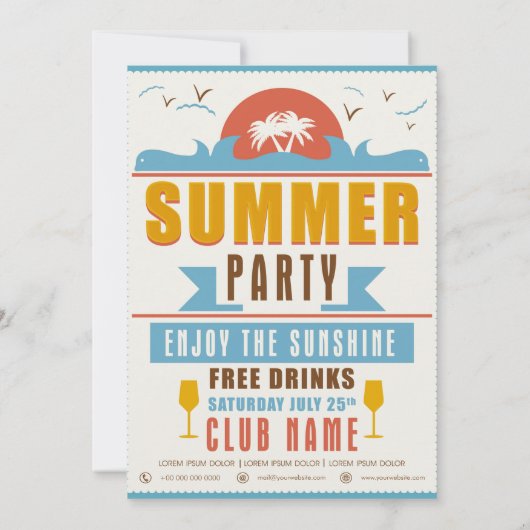 Teken van de Zomer - 5x7 Uitnodiging (Achterkant)