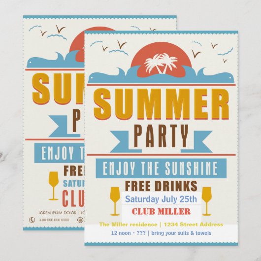 Teken van de Zomer - 5x7 Uitnodiging (Voorkant / Achterkant)