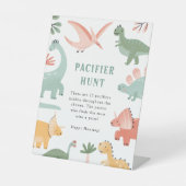 Teken van dinosaurusfopspeen reclamebord met voetstuk (Voorkant)