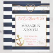 Teken van een nautisch bruidsdouchebericht in een  (Voorkant / Achterkant)