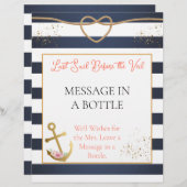 Teken van een nautisch bruidsdouchebericht in een  (Voorkant / Achterkant)