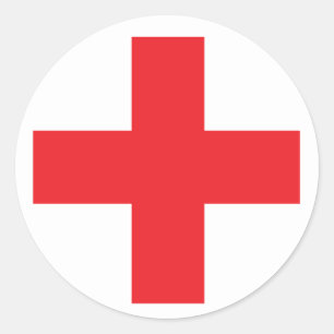 Teken van EHBO-kit Ronde Sticker