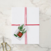 Teken Van Familie Vrolijk Kerstfeest Naar Gift Lab Cadeaulabel (Met Touw)