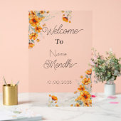 Teken van Floral Acrylic Mendhi Acryl Bord (Huwelijk)