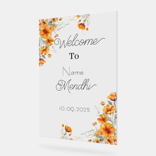 Teken van Floral Acrylic Mendhi Acryl Bord (Hoek)