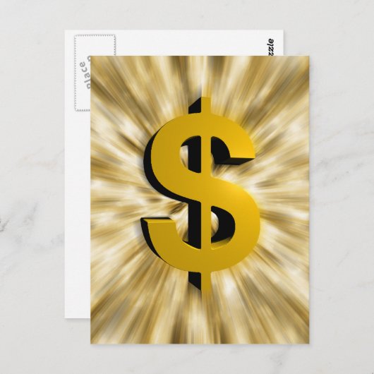 teken van geld briefkaart (Voorkant / Achterkant)