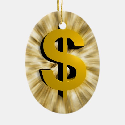 teken van geld keramisch ornament (Achterkant)