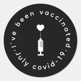 Teken van gevaccineerde trots met modern hartontwe ronde sticker