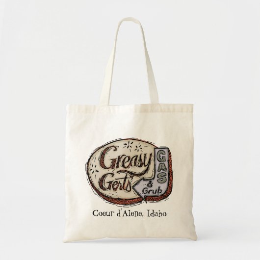 teken van Greasy Gert Tote Bag (Voorkant)
