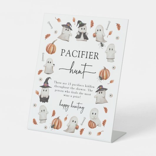 Teken van Halloween-fopspeen Reclamebord Met Voetstuk (Voorkant)