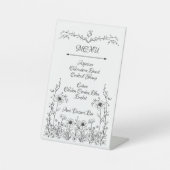 Teken van het bloemenmenu reclamebord met voetstuk (Voorkant)