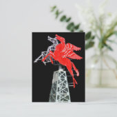 Teken van het centrum van Dallas Pegasus Neon Briefkaart (Staand voorkant)