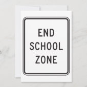 Teken van het einde van de schoolzone kaart (Voorkant)