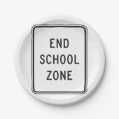 Teken van het einde van de schoolzone papieren bordje (Voorkant)