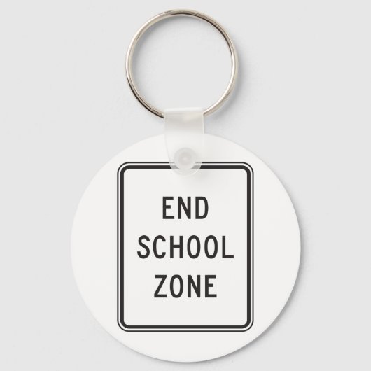 Teken van het einde van de schoolzone sleutelhanger (Achterkant)
