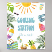 teken van het koelstation van het poolpartij poster (Voorkant)