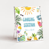 teken van het koelstation van het poolpartij poster