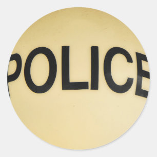 Teken van het politiebureau ronde sticker
