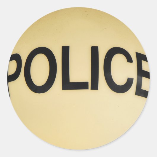 Teken van het  politiebureau ronde sticker (Voorkant)