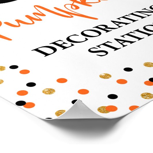 Teken van het pompoendecorceringsstation voor Hall Poster (Hoek)