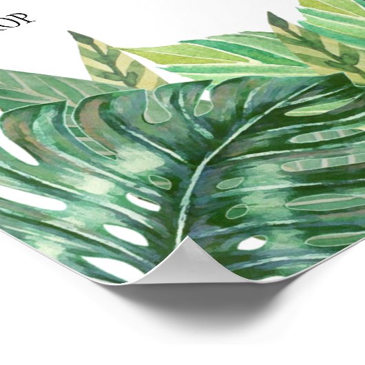 Teken van het station Selfie - Greenery Wedding Poster (Hoek)