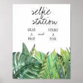 Teken van het station Selfie - Greenery Wedding Poster (Voorkant)