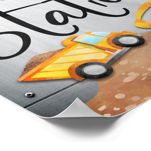 Teken van het tankstation | Decoret bouwpartij Poster (Hoek)