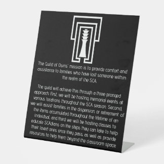 Teken van het voetstuk van het gilde van Osiris Reclamebord Met Voetstuk