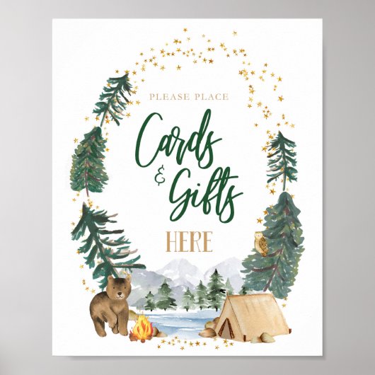 Teken van kaarten en cadeautjes poster (Voorkant)