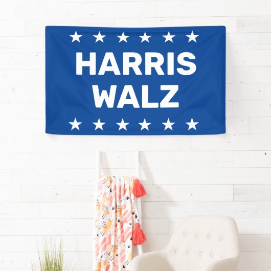 Teken van Kamala Harris Tim Walz Yard Spandoek (Insitu)