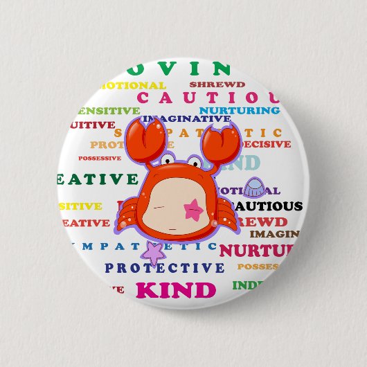 Teken van kankerdierentuin ronde button 5,7 cm (Voorkant)