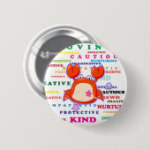 Teken van kankerdierentuin ronde button 5,7 cm (Voorkant /achterkant)