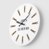 Teken van kantooruren wasgoed grote klok (Hoek)