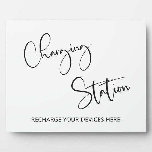 Teken van laadstation Tabletop Plaque met Easel Fotoplaat (Voorkant)