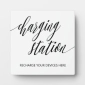 Teken van laadstation Tabletop Plaque met Easel Fotoplaat (Voorkant)