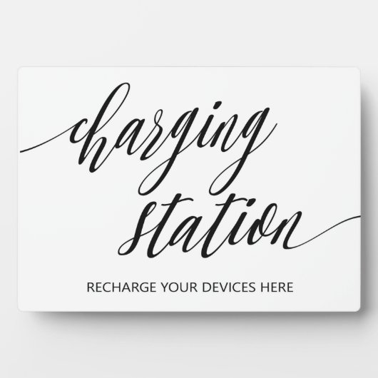 Teken van laadstation Tabletop Plaque met Easel Fotoplaat (voorkant)