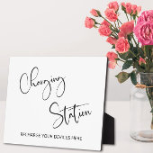 Teken van laadstation Tabletop Plaque met Easel Fotoplaat