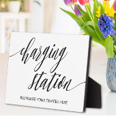 Teken van laadstation Tabletop Plaque met Easel Fotoplaat