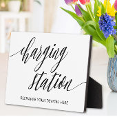 Teken van laadstation Tabletop Plaque met Easel Fotoplaat