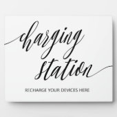 Teken van laadstation Tabletop Plaque met Easel Fotoplaat (Voorkant)