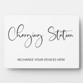 Teken van laadstation Tabletop Plaque met Easel Fotoplaat (voorkant)