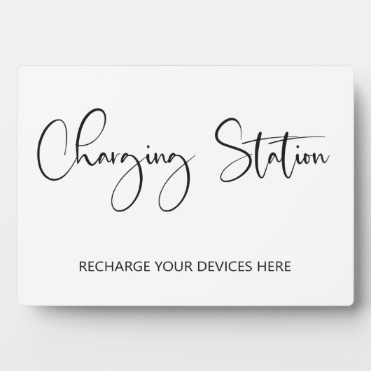 Teken van laadstation Tabletop Plaque met Easel Fotoplaat (voorkant)