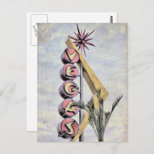 Teken van Las Vegas Retro Nevada Las Vegas Briefkaart (Voorkant / Achterkant)