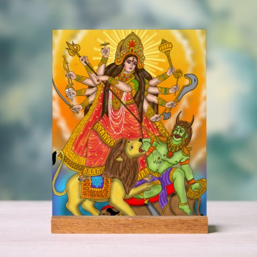 Teken van Mahishasur Mardini Durga Acryl Bord (Neutraal)
