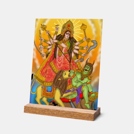 Teken van Mahishasur Mardini Durga Acryl Bord (Hoek)