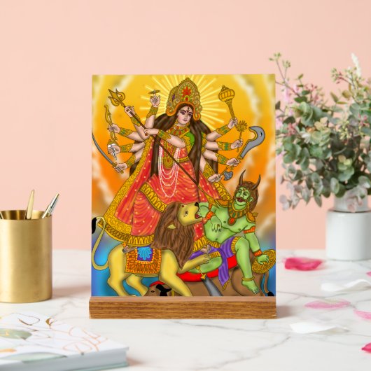 Teken van Mahishasur Mardini Durga Acryl Bord (Huwelijk)