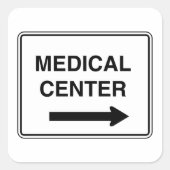 Teken van medisch centrum vierkante sticker (Voorkant)