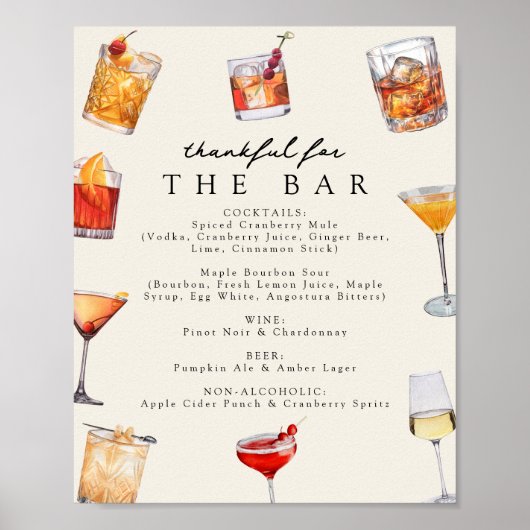 Teken van menubalk van Thanksgiving Poster (Voorkant)