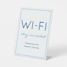 Teken van Nautical Beach Blue Wi-Fi Guest-tabel